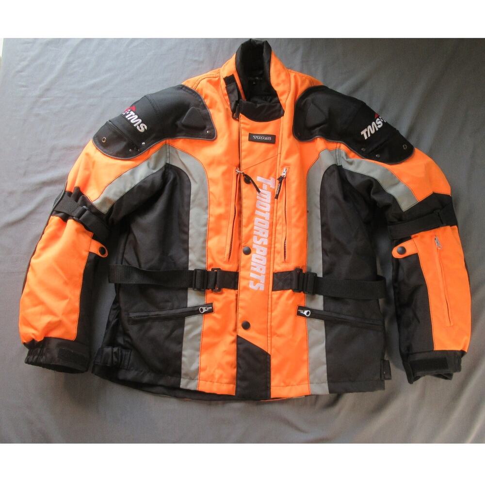 Padded TMS Motocross Orange Jacket Large with Zip in Liner T-Motorsports